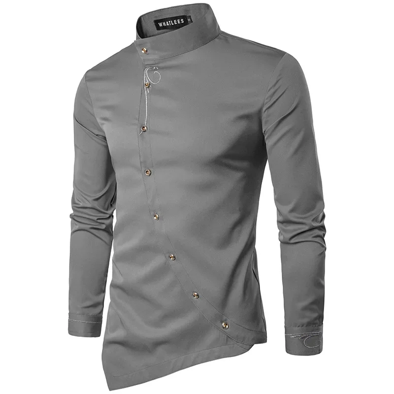 Description Picture 4 of item2023 New Men's Brand Clothing Long Sleeve Shirt Personality Korean Street Fashion Top Designer Button Christmas Evening Dress