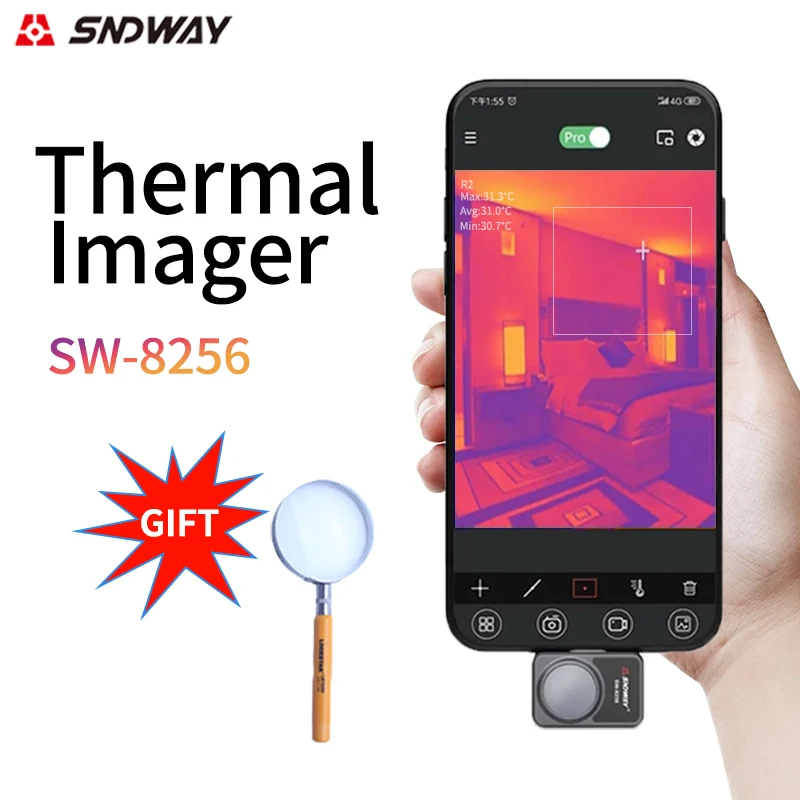 SNDWAY SW-8256 тепловая камера Инфракрасный Тепловизор Мобильный USB тепловизор Android для