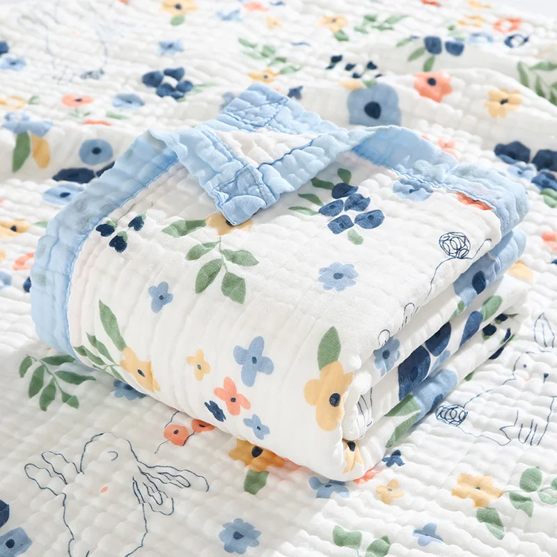 Coperta per neonati 110x110 cm con 6 strati di garza di puro cotone, classe A, morbida coperta per bambini - immagine 5