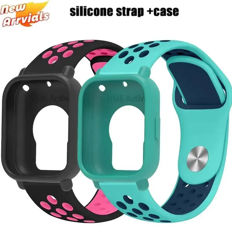 Two-Tone Breathable Sports Silicone Band with Soft Hollow Protector