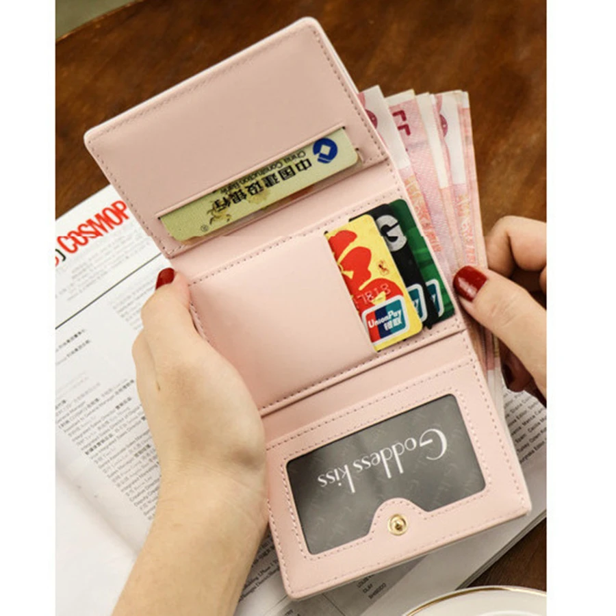 New Women Wallets Female PU Leather Purses Short Hasp Purse for Women Small Money Bag Coin Purse Card Holder Clutch Dropshipping - 4
