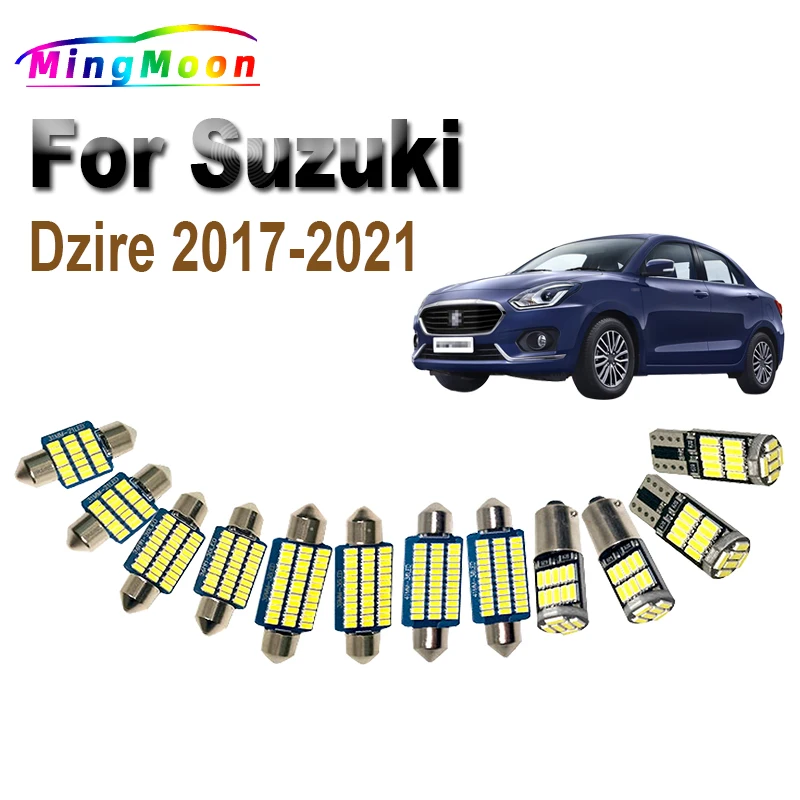 

10 шт., Canbus без ошибок, внутренняя карта, купол, фотосессия, комплект для Suzuki Dzire 2017 2018 2019 2020, автомобильная фотосессия