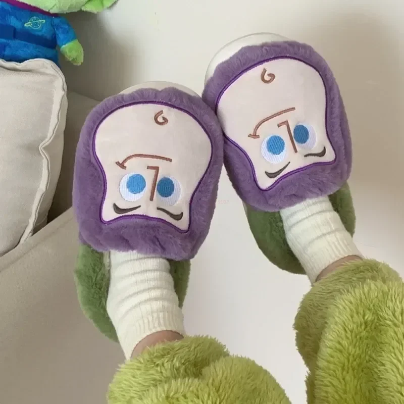 

Disney Toy Story Buzz Lightyear 36-45cmcouple Cotton Slippers Wear Plush Cotton Shoes For Men And Women In Winter