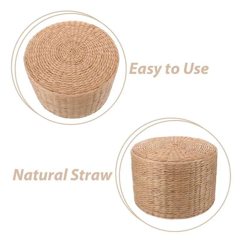 Children's Woven Stool Kids Shoe Changing Garden Weaving Small Step Adorable Entry Outdoor Chairs Weaving Stool Woven Decor