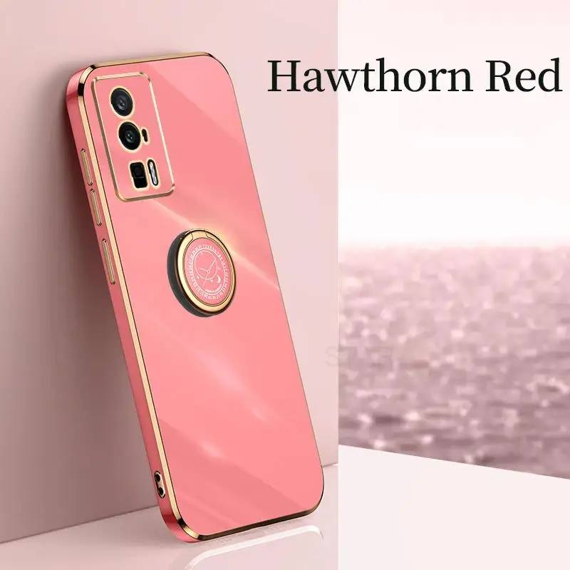Luxury Plating Ring Holder Phone Case - Soft Silicone Protective Stand Back Cover
