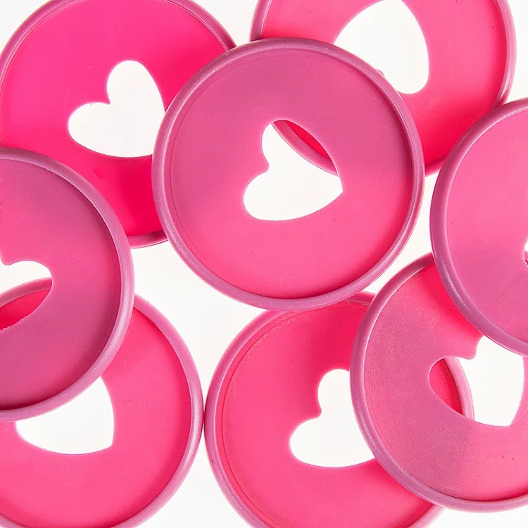 30PCS 35mm Colorful Heart Binder Rings Mushroom Hole Loose Leaf Ring Round Binding Plastic Disc Buckle Hoop DIY Binder Notebook