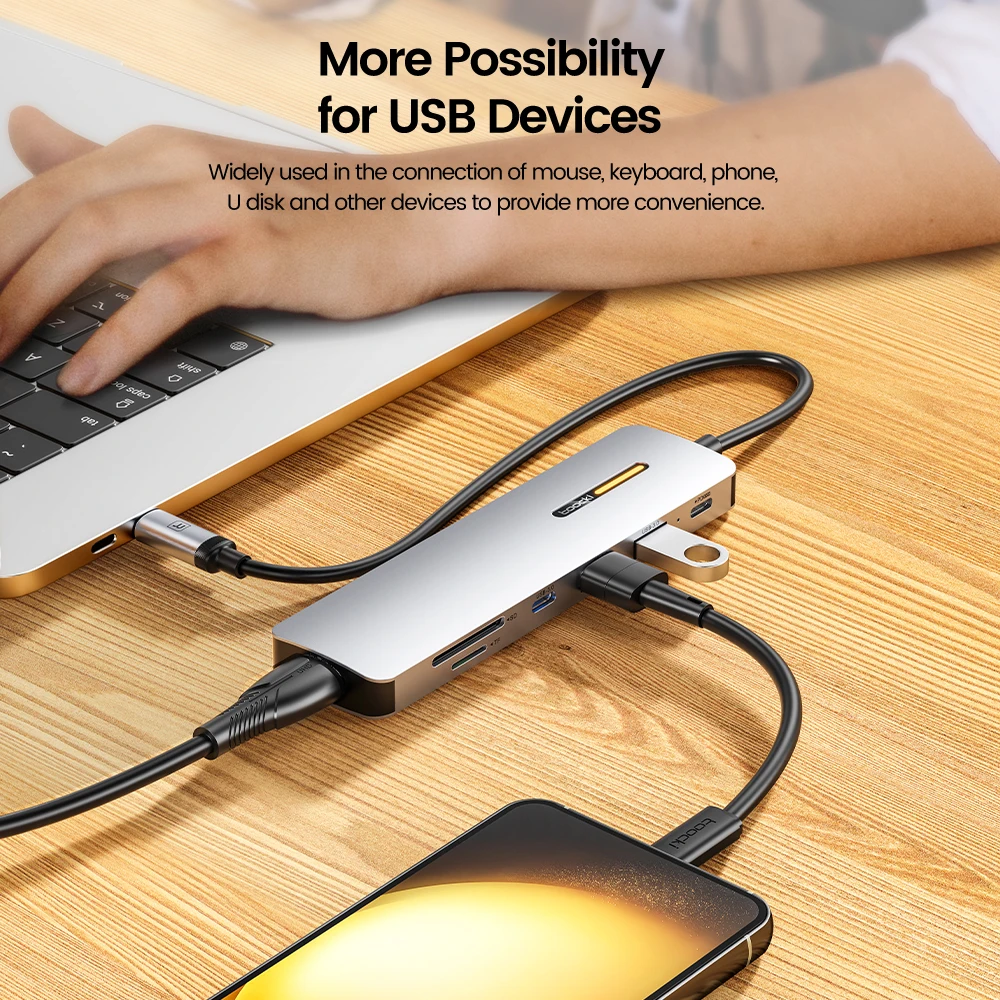 USB Hub PD 100W Quick Charger Type C Hub Docking Station Toocki 7 Ports Powered Splitter Extens For Macbook Huawei Samsung usb hub adapter,type c docking station,usb port adaptor,usb hub converter,docking station