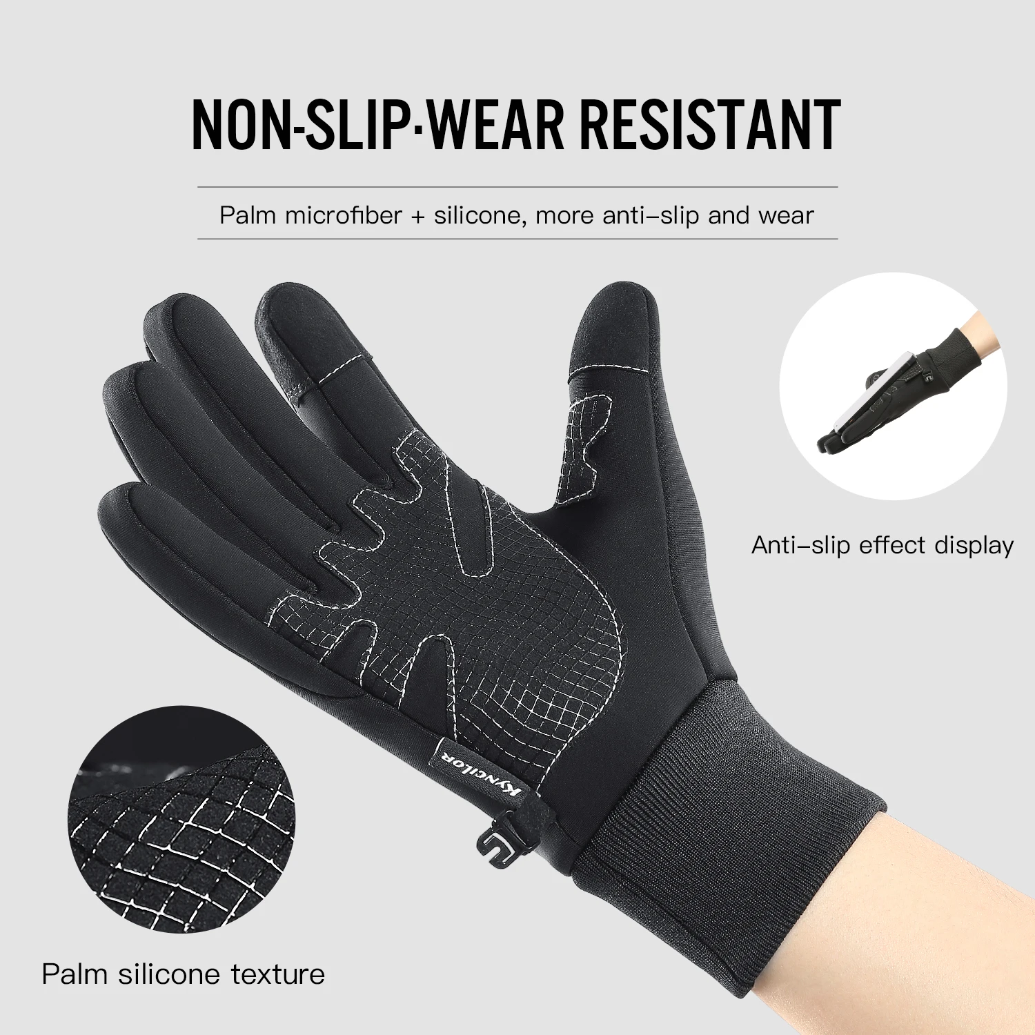 Winter Thermal Gloves,Polar Fleece Touchscreen Warm Glove Anti-slip Driving,Riding,Running,Bike Cycling Gloves Men