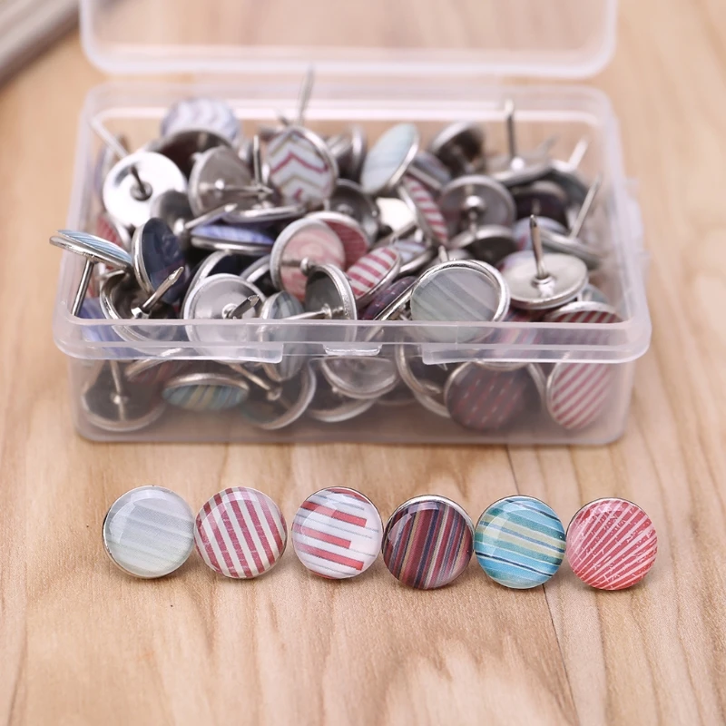 120pcs 10mm Pushpins Colorful Thumbtack for Photos Bulletin Board Wall Maps School Office Decorative
