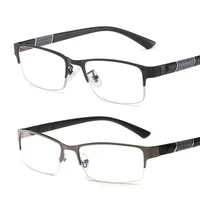 TR90 lunettes de lecture d'affaires hommes demi-monture Anti-rayonnement presbytie lunettes printemps jambe lunettes 0 + 1.0 + 1.5 + 2.0 + 2.5 + 3.0 + 3.5 4