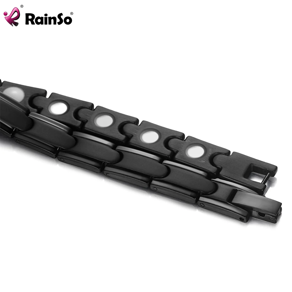 Rainso Couple Bracelet Hand Chain Health Bio Energy Magnetic Bracelet Charm Male Titanium For Men Jewelry Valentine's Day Gifts