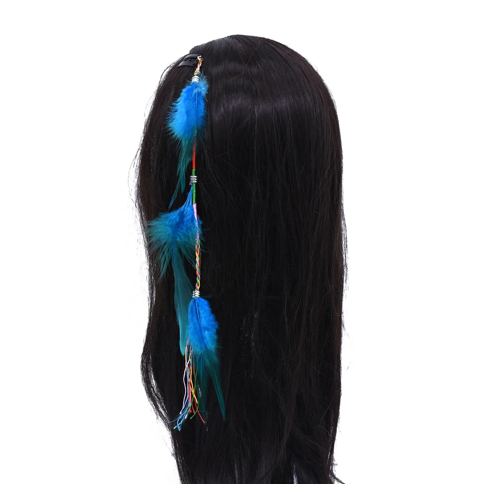 10 Clip Per Capelli Con Piume Indiane Boho - Accessori Carnevale E Cosplay - Assortite 10 Colori