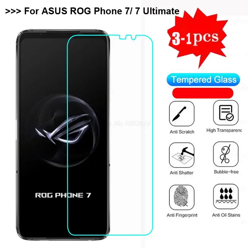 3-1Pc 9H Hd Vetro Temperato Originale Per Asus Rog Phone 7 Proteggi Schermo In Vetro Protettivo Per Asus Rog Phone 7 Ultimate Pelicula