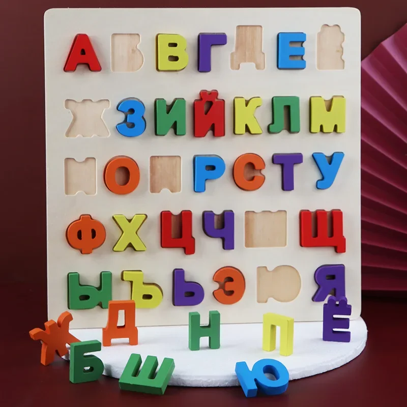 Colorful Baby Russian Alphabet Hand Scratch Toys for Early Education Number Learning Montessori Inspired Vietnamese Wooden Toys educational learning toy alphabet educational toys