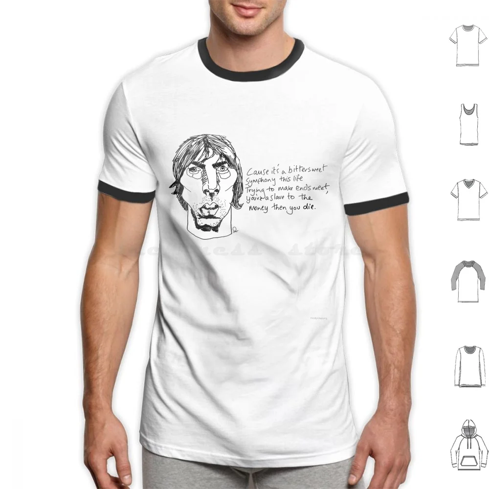 The Verve-Bittersweet Symphony T Shirt Big Size 100% Cotone The Verve Bittersweet Symphony Richard Ashancy Band Guitarist