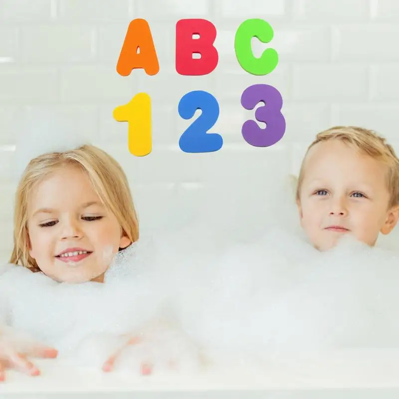 36Pcs Foam Bath Letters Play Set Foam Fun Letters Number Colorful Educational ABC Foam Bath And Shower Toys For 1-3 Baby 5