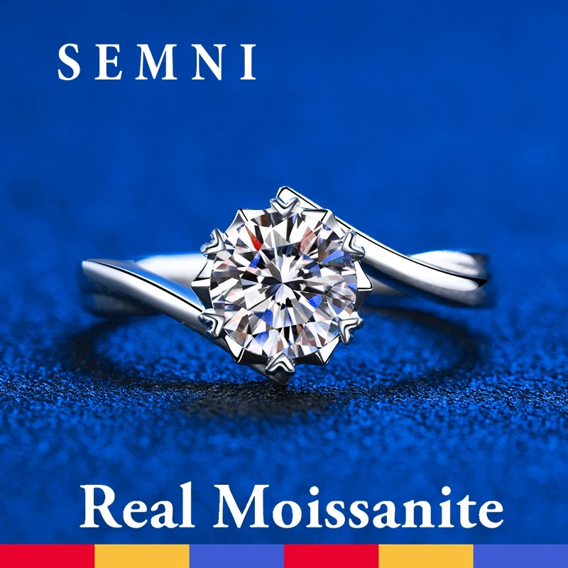 

SEMNI оптовая продажа 2.0ct D цветной Муассанит, бриллиант для женщин, девушек, сверкающие лабораторные ювелирные изделия Diamond925, серебряные ювелирные изделия