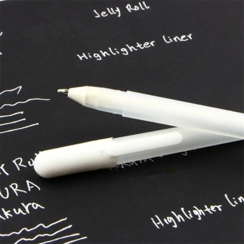 Tanio Biały atrament 0.8mm długopis żelowy Unisex długopis