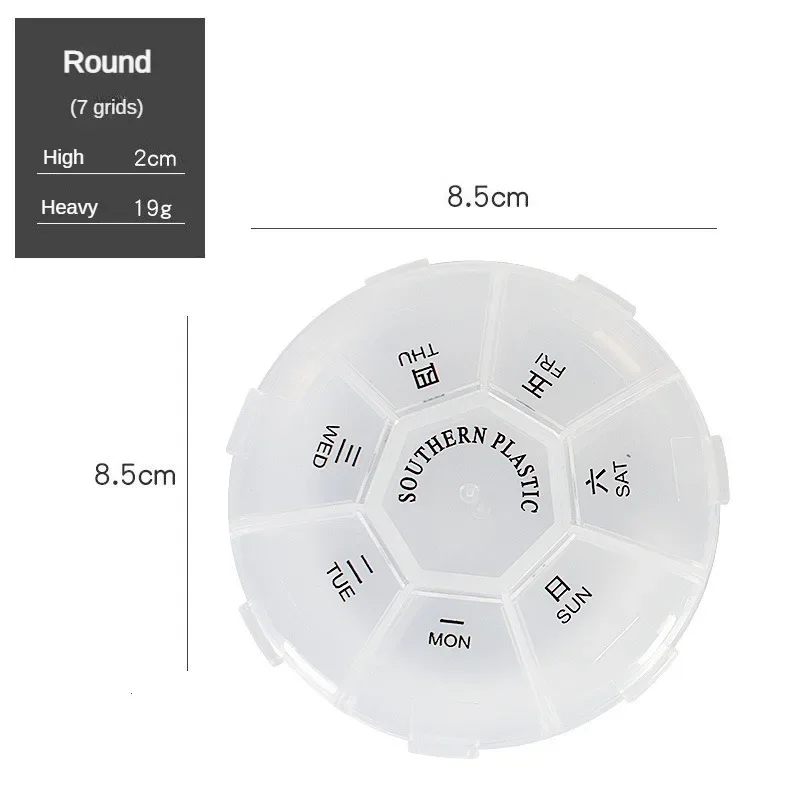 Transparent 8-Grid Sealed Pill Organizer