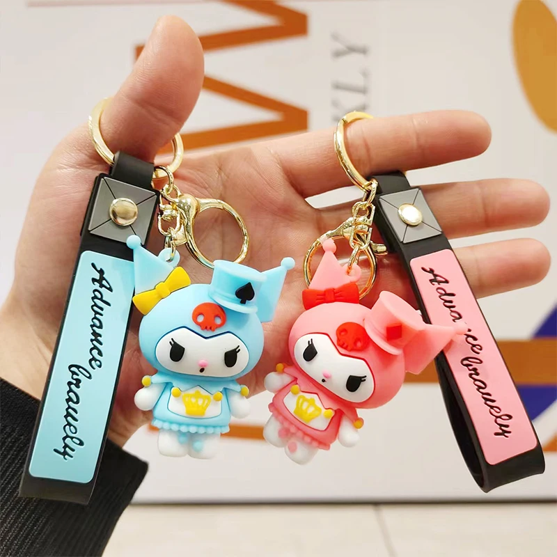 

Kawaii Kuromi Bag Pendant Anime Sanrio Girly Heart Cute Cartoon Character Personality Keychain Toy for Girls Kid Gift
