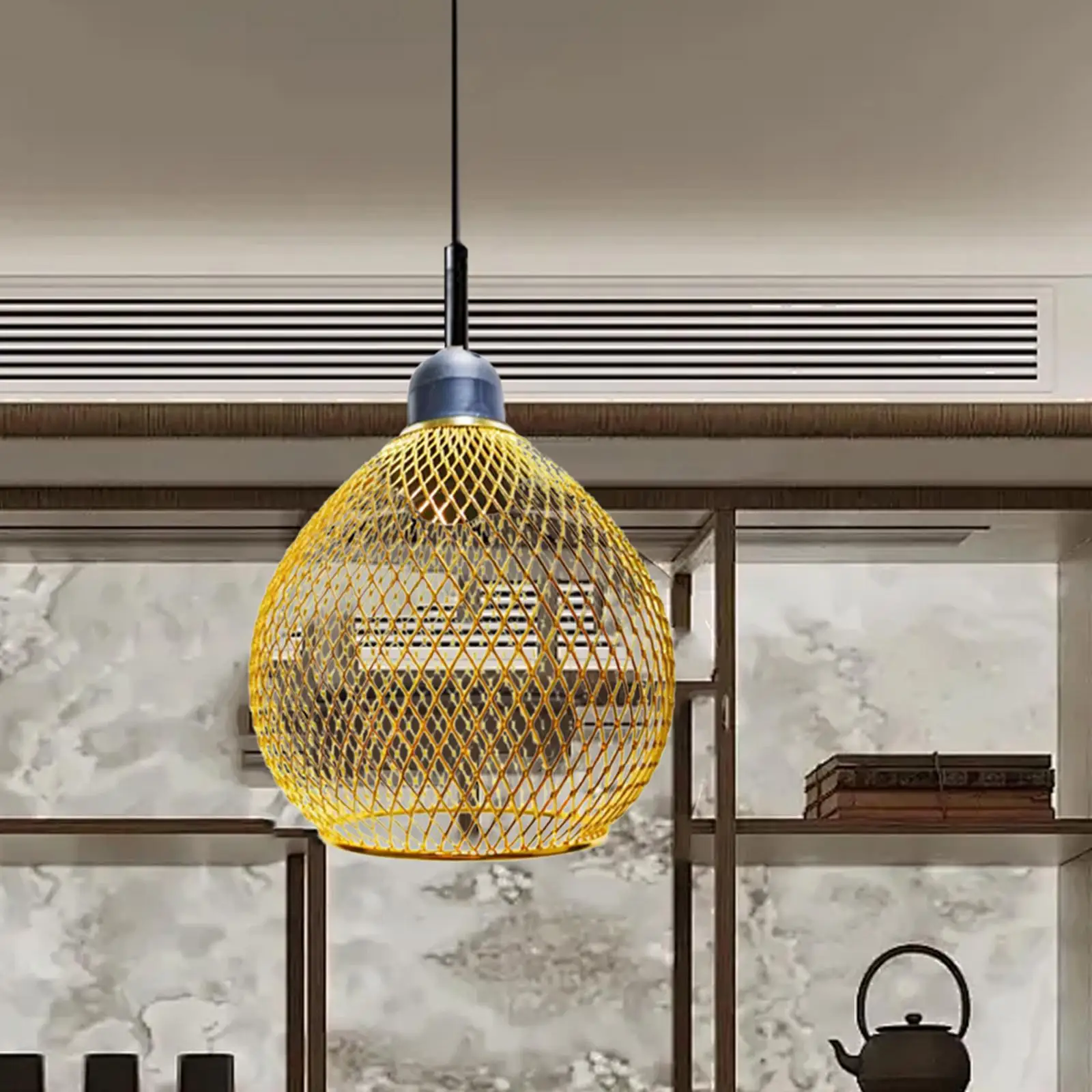 Mesh Pendant Lamp Shade Fixtures Decorative Replacement Iron Wire Lampshade for Dining Room Cafe Kitchen Bedroom Coffee Shop