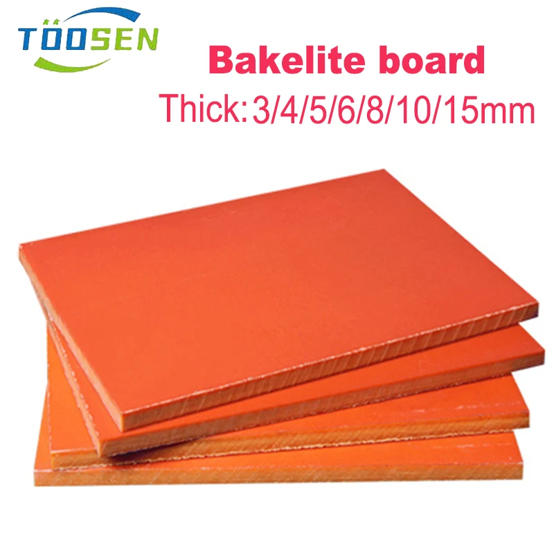 

Square Orange-red High Temperature Resistance Insulation Board Anti-static Bakelite Board Thickness 3/4/5/6/8/10/15mm
