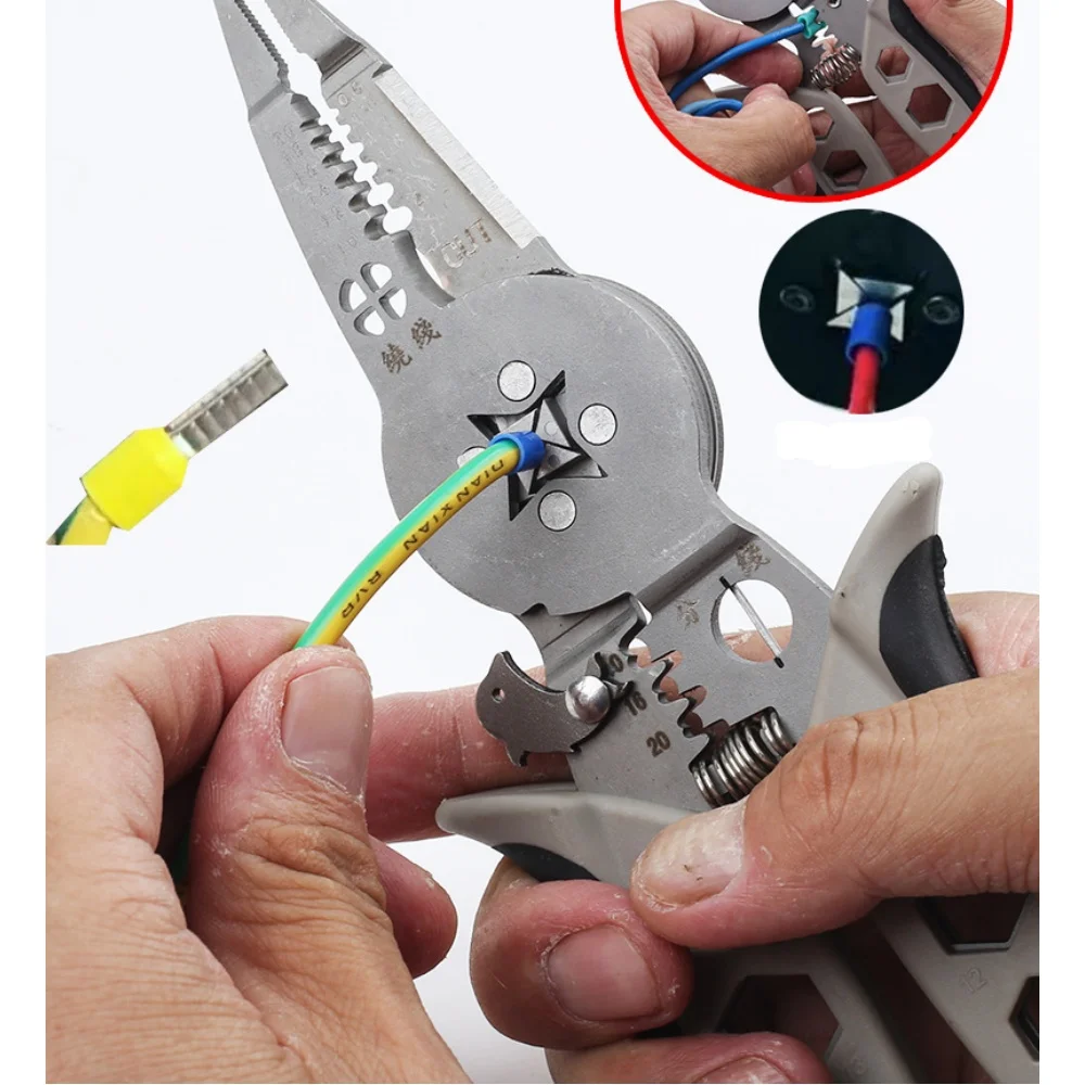Versatile Multi-functional Crimping Pliers for Wire Processing and Terminal Crimping