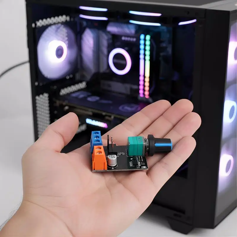 3/4선 모터 거버너 전기 팬 속도 조절 노브, 컴퓨터 PC 케이스용 DC12V PWM 팬 속도 컨트롤러 모듈 (스위치 포함)
