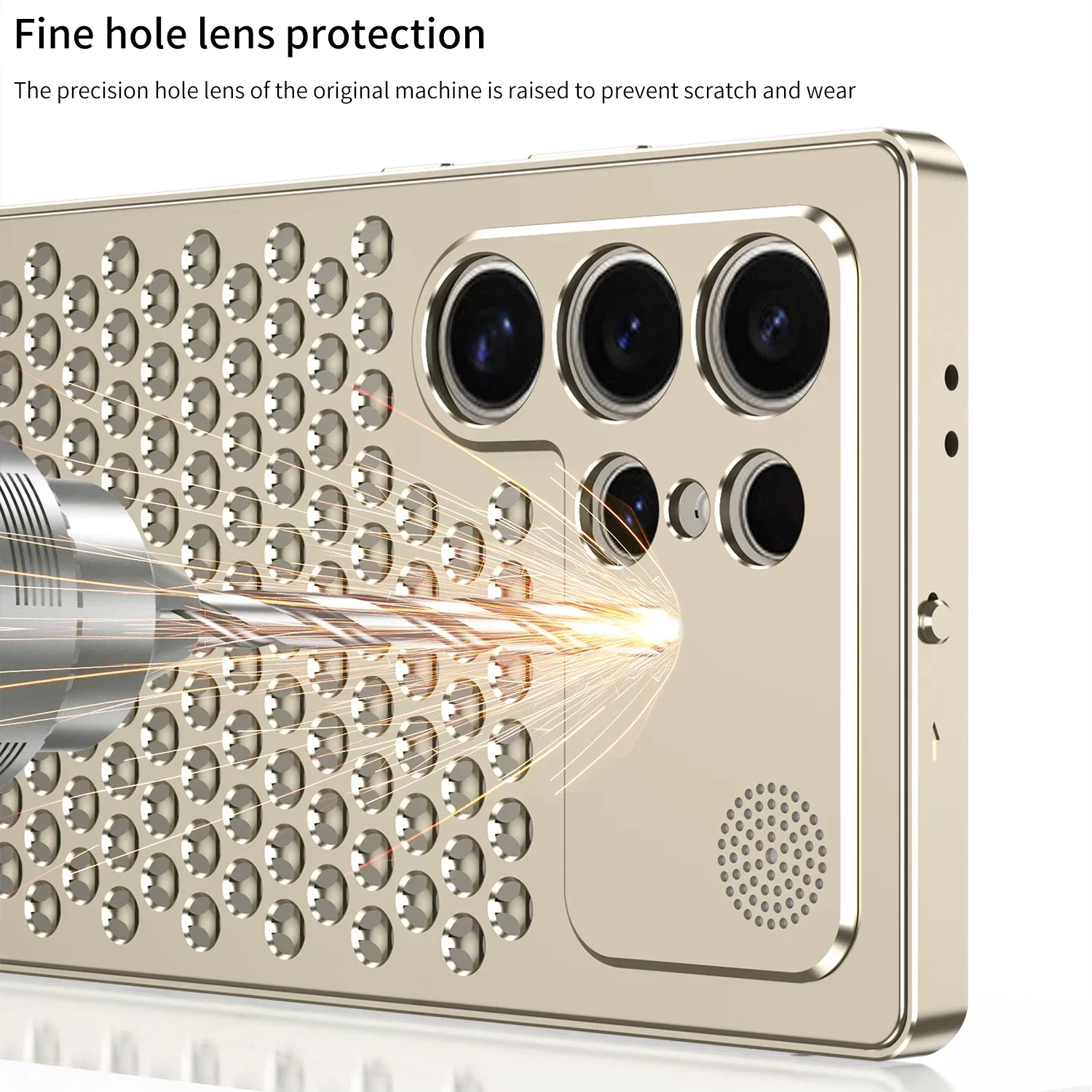 High quality cooling metal case for Samsung Galaxy S23 Ultra S24 Plus S24 Ultra cover Honeycomb hole built-in aroma case