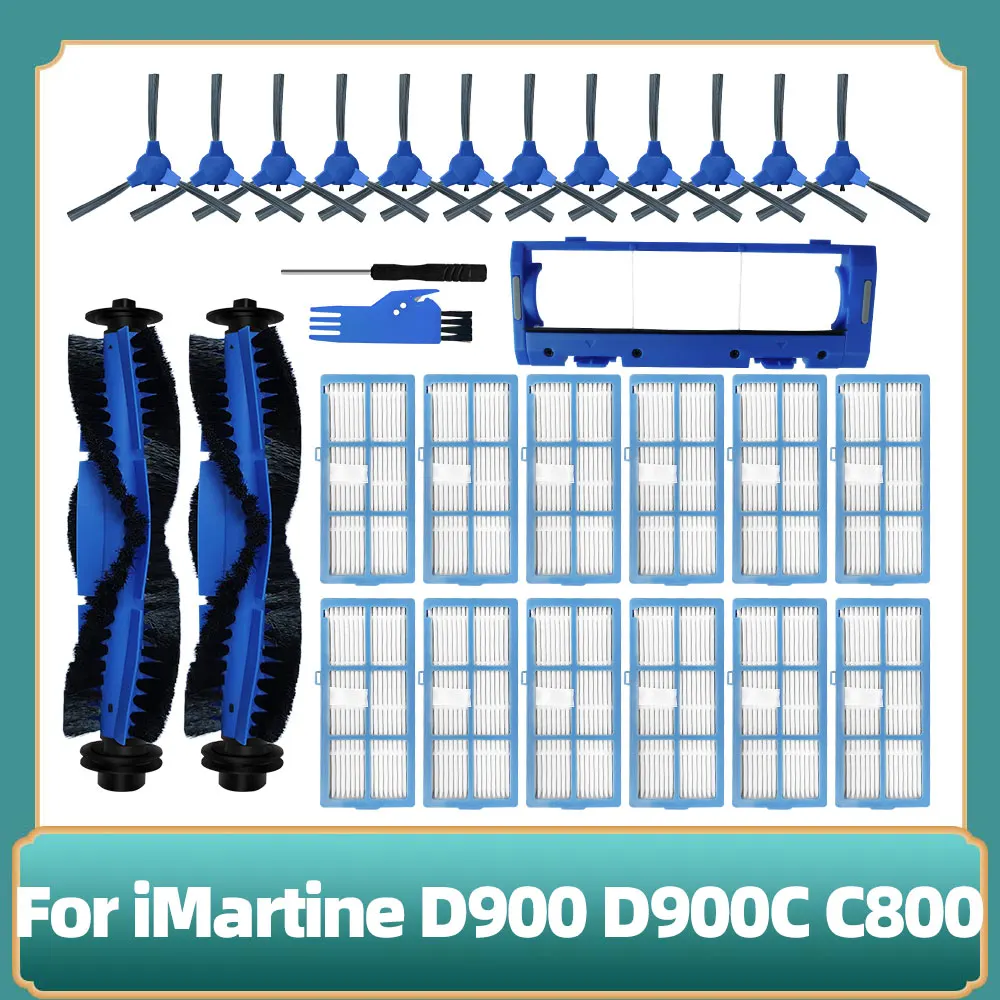 Compatível para Imartine D900 D900c C800 Aspirador de pó Robô Peça de Reposição do Rolo Principal Escova Lateral Tampa Filtro Hepa e Acessórios
