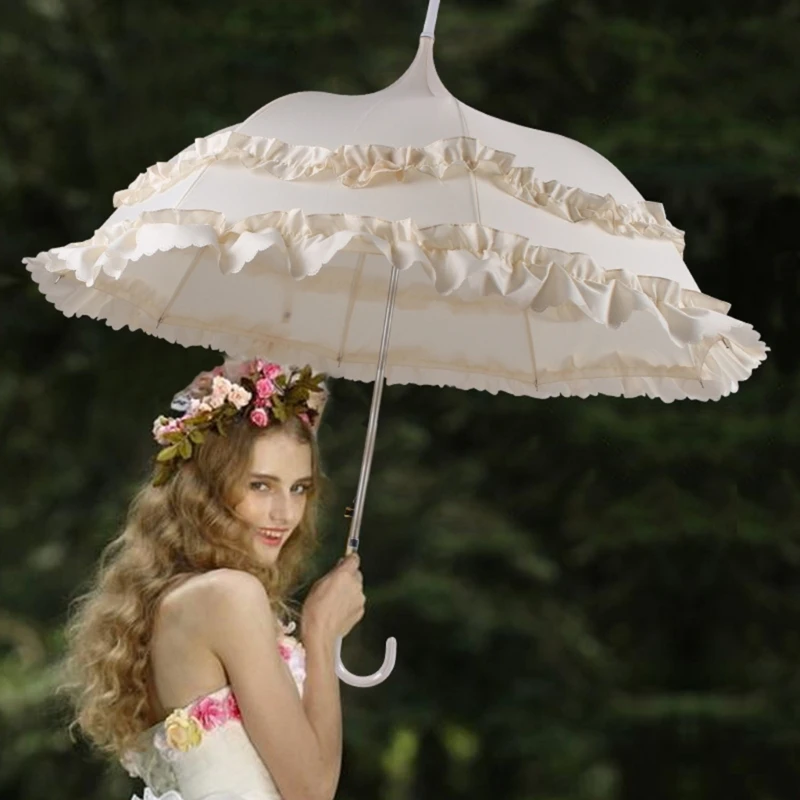 

Girly Lace Sun and Rain Travel Umbrella Gothic Umbrella Ladies Accessories