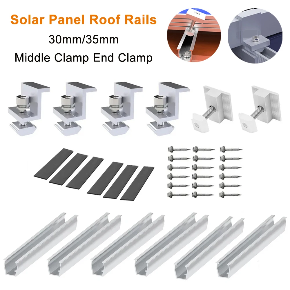 30/35mm 태양 전지 패널 장착 브래킷 태양 광 레일 키트 태양 전지 패널 고정..