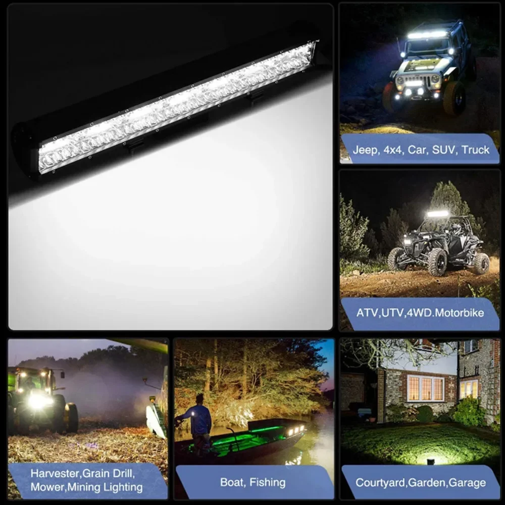3-Row LED Light Bar – 12V/24V Off-Road Spot & Flood Work Light | Fog Lamp for Truck, SUV, ATV, Tractor & Boat 6