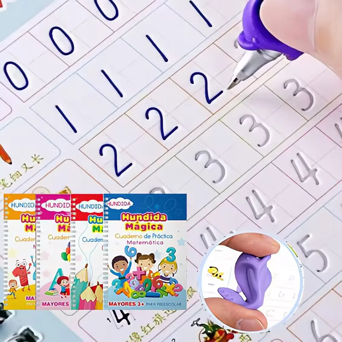 NEWSpanishMagicBookLearnWritingMathPractice3DCopybookWorkbook