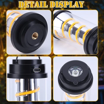 LED Camping Lantern Flashlight 3 Lighting Modes 160 Lumen 2000mAh Charging Telescopic Torch Tent Camp Lamp Powerful Flash light 6