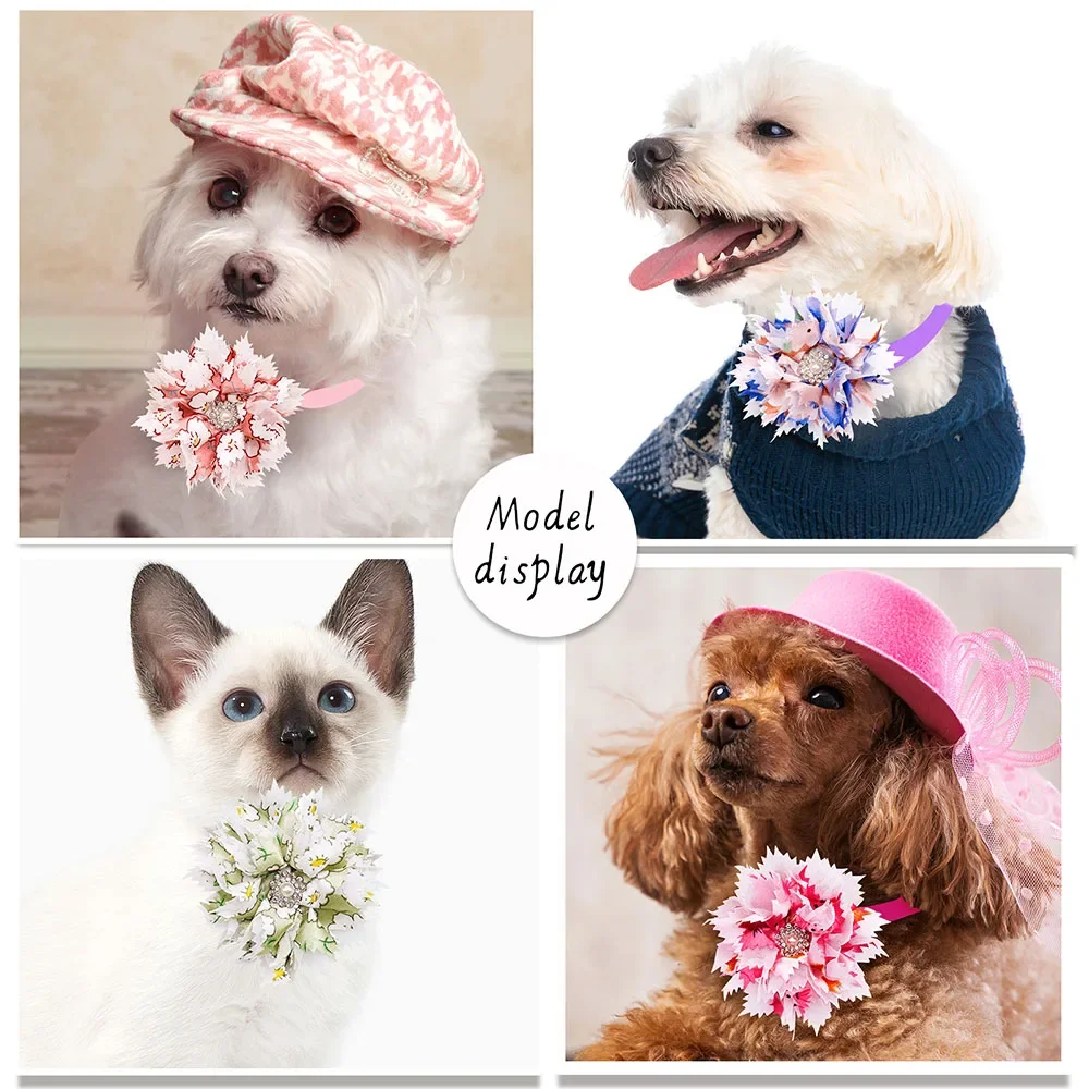 50pcs Bulk Dog Bow Ties with Diamond New Pet Dog Accessories Dog Puppy Bowties Collar Pet Grooming Accessories For Small Dogs 6