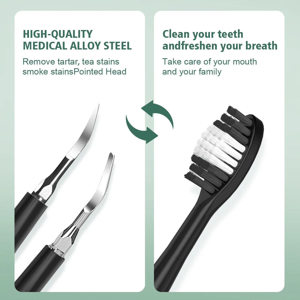 Lnkerco 2 In 1 Electric Ultrasonic Teeth Cleaner Dental Whiten Cleaning Oral Irrigators Dental Calculus Remover Oral Care