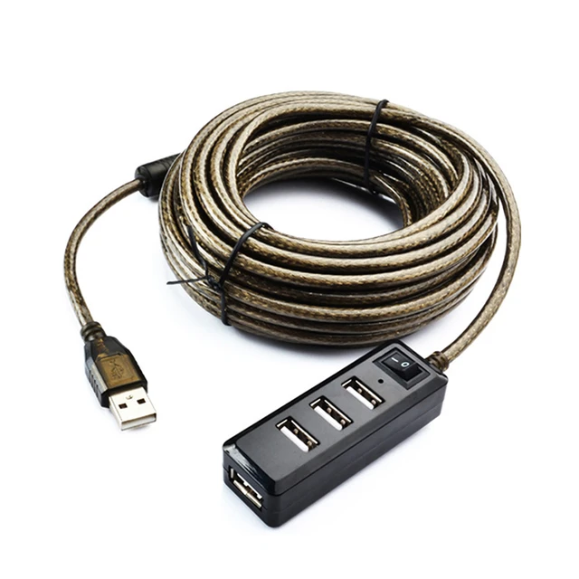 4Ports USB 2.0 HUB Extension Cable Male To Female Active Repeater