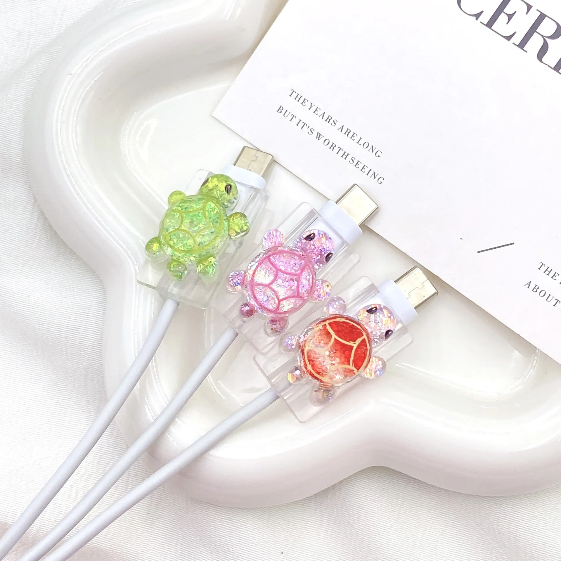 Adorable Turtle Cable Organizer - Cartoon Cord Protector & Kawaii Winder