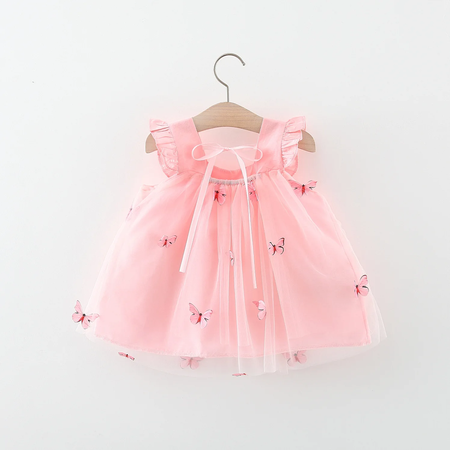 Baby Girls Flying Sleeve Butterfly Dress 4