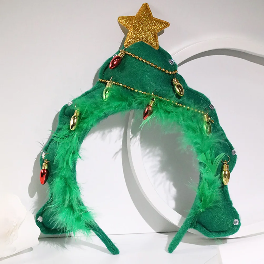 

Fabric Christmas Tree Headband Hair Accessories Autumn Winter Atmosphere Party Flash