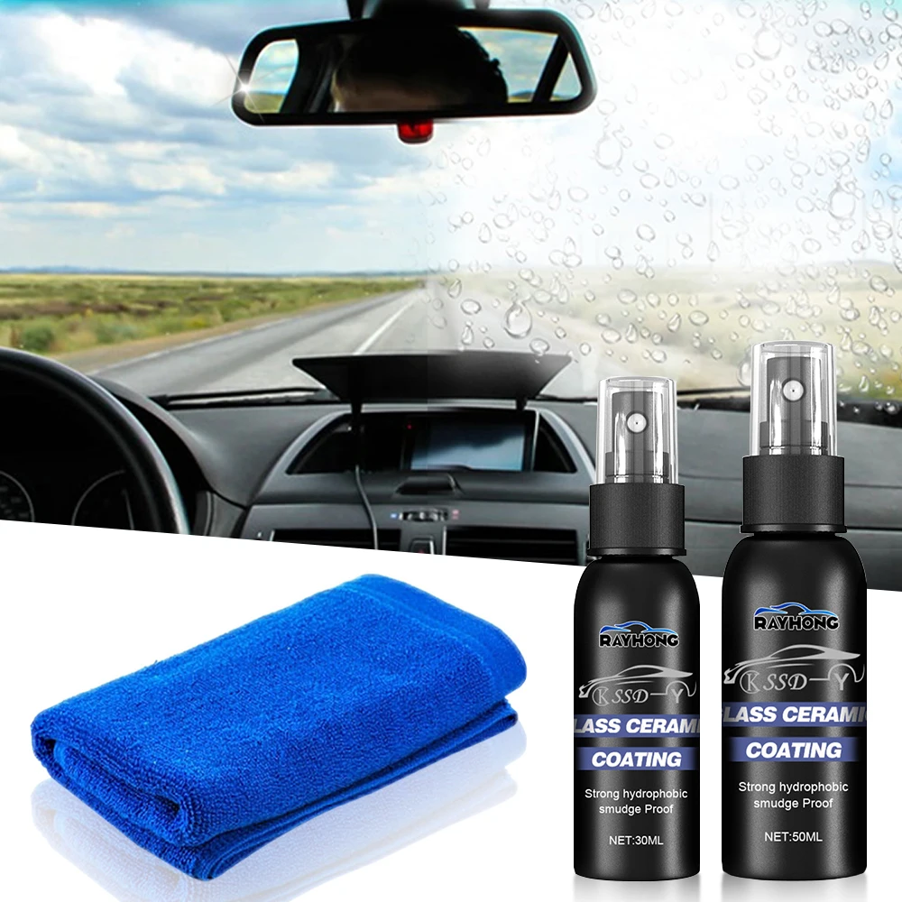 

30ml/50ml Auto Windshield Water Repellent Car Coating Window Waterproof Rainproof Nano Hydrophobic Antifogging Agent Maintenance