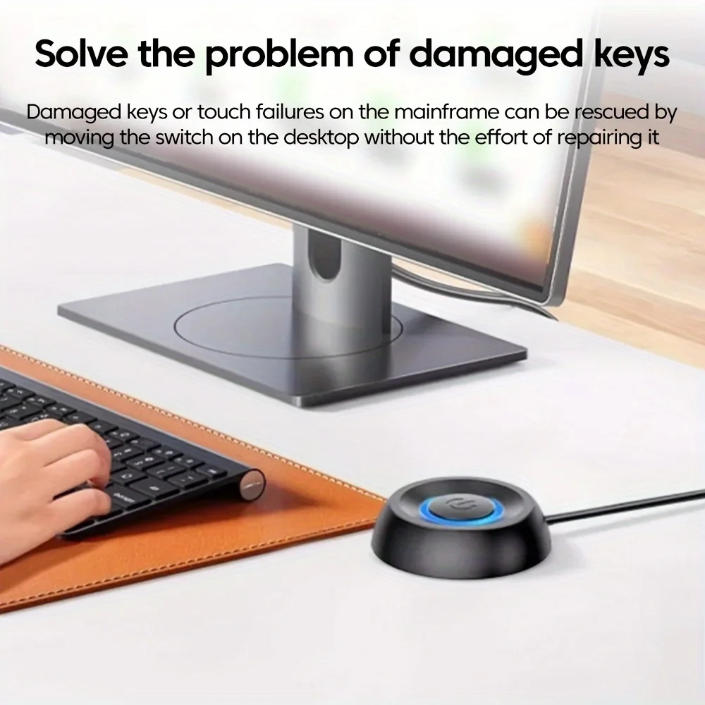 External Desktop Switch LED Lights PC Motherboard Computer Startup Extension Cable Power On/Off Button for Home Office