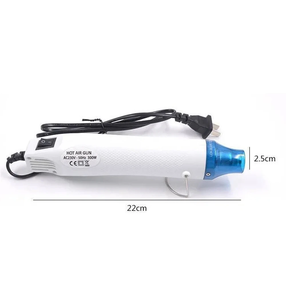 AC110V 220V Mini Heat Gun 300W High Power Soft Ceramic Quick Heat Heaters for Heat Shrink Tubing Heat Shrink Film EU / US Plug 6