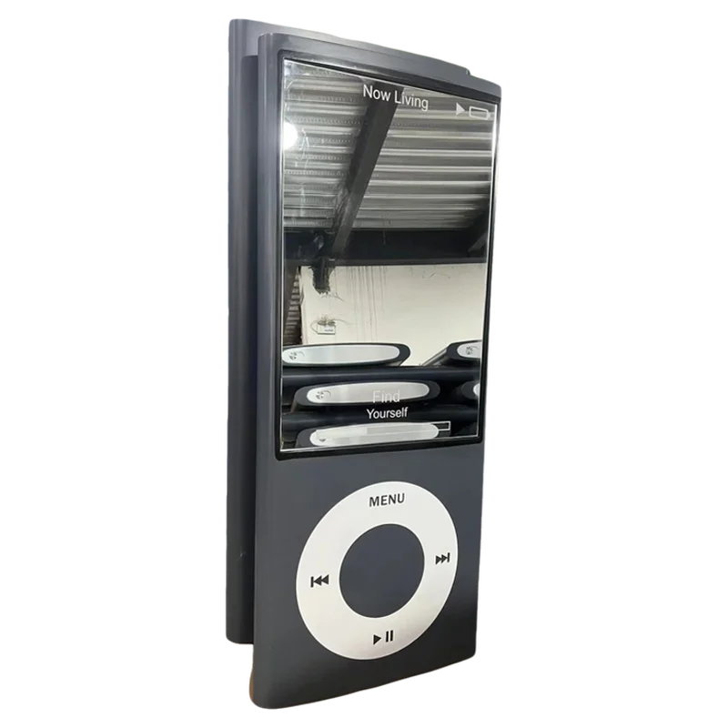 مرآة زجاجية من الخشب الصلب iPod mp3، مرآة كاملة ال...