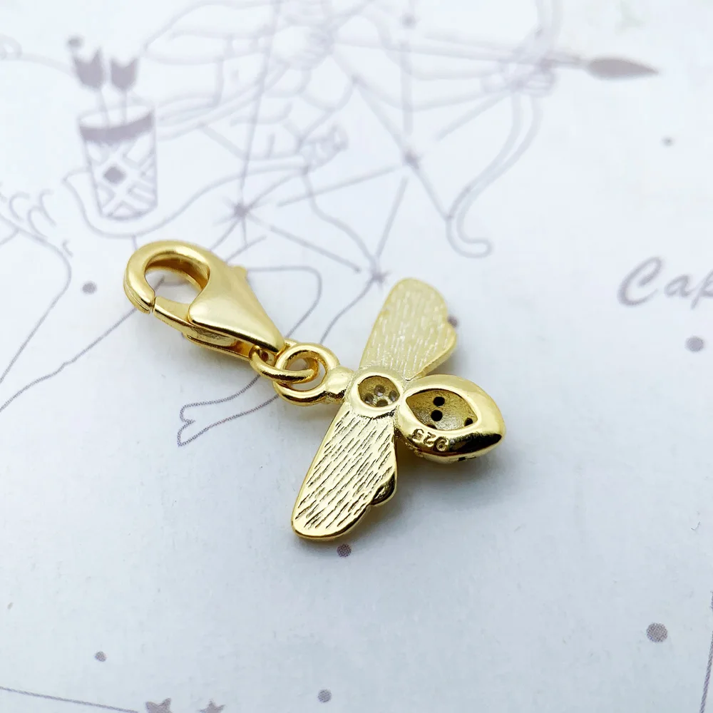 Kiara gioielli in argento Sterling 925 Honey Bee ciondolo in argento Sterling della corrispondenza 45,7 cm traccia o catena