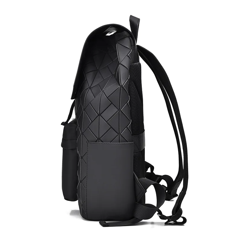 New waterproof PVC men's backpack trendy brand Lingge backpack large capacity student schoolbag fashion backpack street trend
