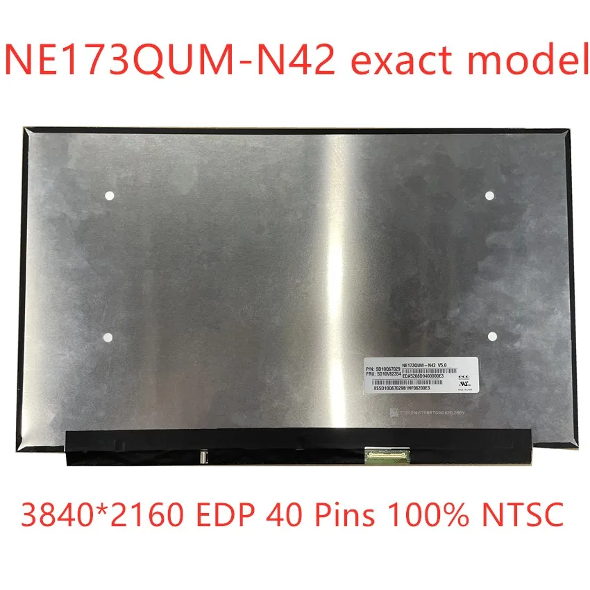 

17,3 дюйма Φ V5.0 UHD 4K 40Pin 500 cd/м² 100% NTSC для Lenovo Thinkpad P17 ЖК-дисплей, светодиодный экран, матрица FRU 5D10V82354