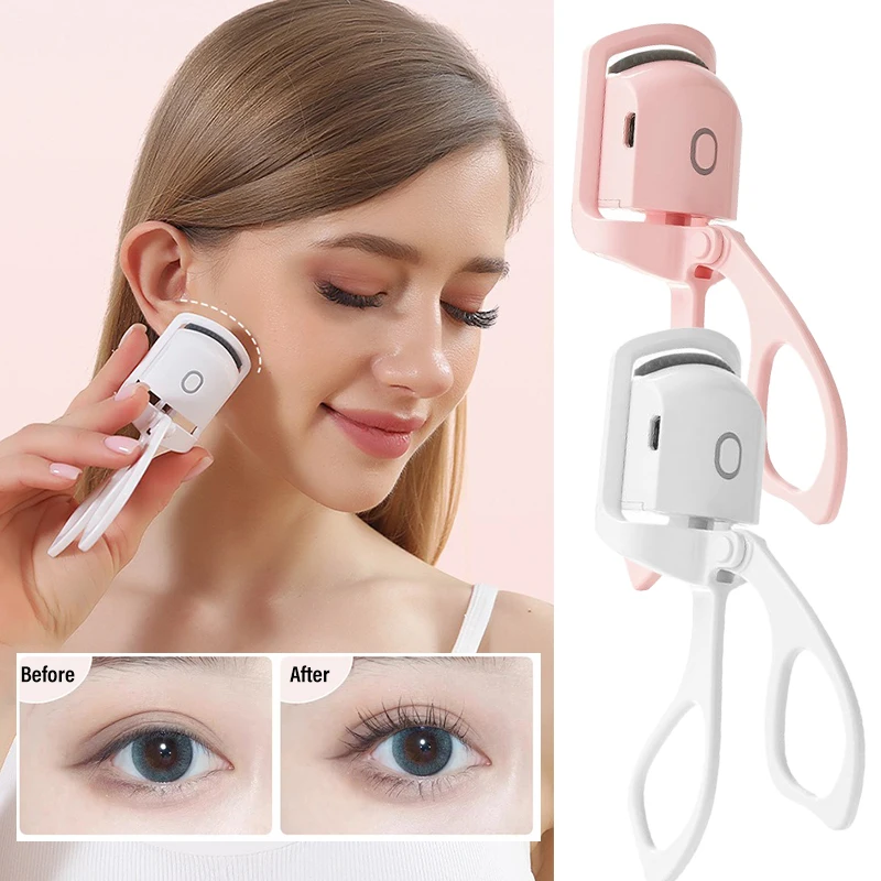 Heated Eyelashes Curler, USB Rechargeable Electric Eyelash Curlers with 2 Level Temp,Quick Heating Lasting Curling Effect Tools