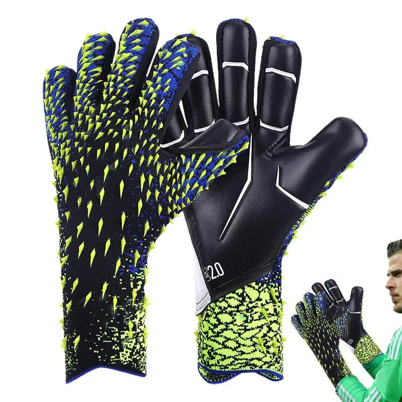 gants de football Gants de Gardien de Football pour Hommes Femmes Latex  Nylon Antidérapant Respirant Protection des Doigts-CHN